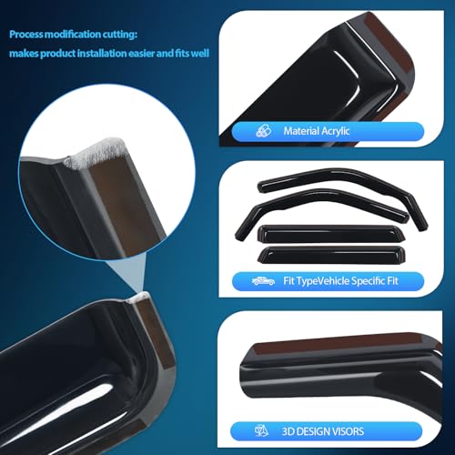 Image of Nilight in Channel Rain Guards for Ford Bronco Sport 2021-2025, 4PCS
