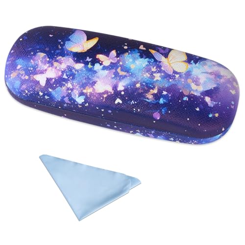 Image of PERFECTSIGHT Hard Shell Eyeglasses Case, PU Leather Protective Glasses Case, Cute Eyeglass Case for Women Men Girls