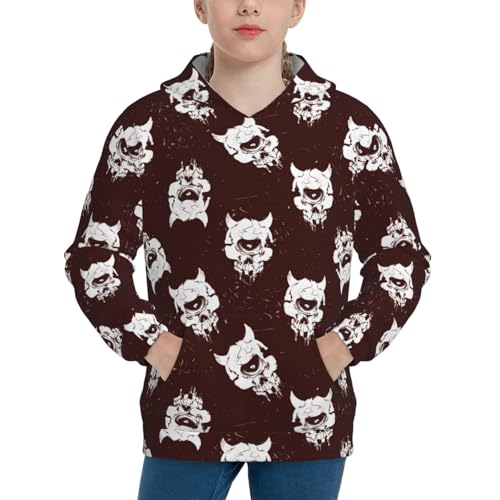 Skulls Bone Head Kids Pullover Hoodies Boys Sweatshirts Girls Athletic Clothes with Pocket