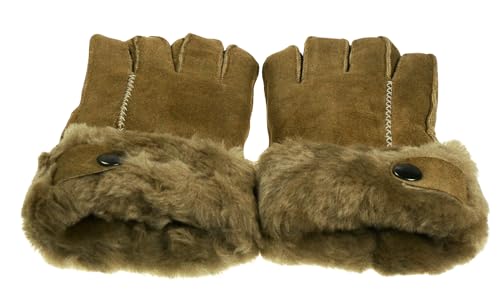 Harrys-Collection Damen Handschuh aus echtem Lammfell, Farben:sand, Handschuhgröße:L