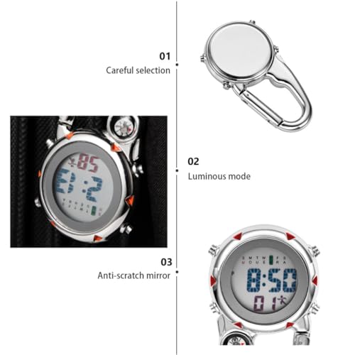 Reloj de cuarzo multifunción Gatuida con mosquetón de acero inoxidable y esfera analógica 5