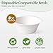 ECOLipak 150 Pack Compostable Paper Bowls, 8 oz Heavy-Duty Disposable Biodegradable Soup Bowls Made of Natural Bagasse, Suitable for Salad, Dessert, Milk, Cereals 2