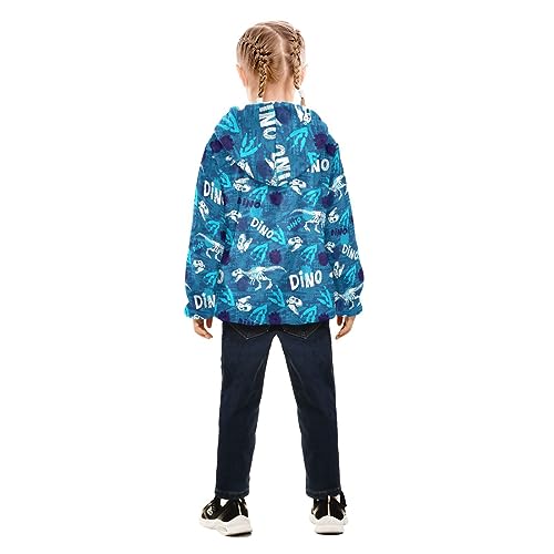 Dinosaur Boys Fleece Hoody Jacket Zip Up Coat Warm Fall Winter Plush Jacket Long Sleeve Outerwear4
