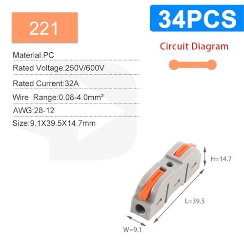 Bornier de connexion à levier compact 221 pour dérivation électrique - 2