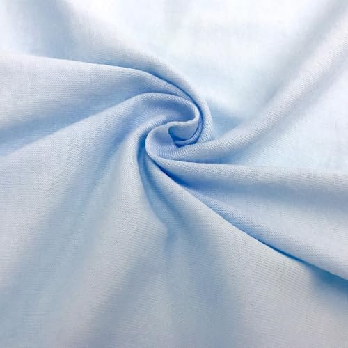 Image of TL Care Supreme 100% Natural Cotton Fitted Crib Sheet 52 inch x 28 inch, Enhanced Thickness for Soft, Breathable & Hypoallergenic Jersey Comfort,Baby Blue, Neutral for Boys & Girls