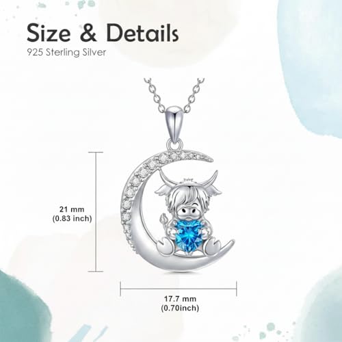 Image of PROESS Animal Birthstone Necklace 925 Sterling Silver Otter /Axolotl /Hippo /Elephant /Dachshund /Monkey /Red Panda Pendant Necklace Animal Birthstone Jewelry Gifts for Women