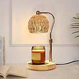 Candle Warmer Lamp with Timer - Electric Candle Warmer Lamp for Jar Candle Height Adjustable Dimmable Melting Wax Lamp with 2 Bulbs for Home Decor Scented Candle Holder Gold