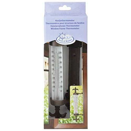 Esschert Design Fensterrahmenthermometer aus Gusseisen, PE, PS und Kerosin, 5,5 x 9,4 x 29,5 cm - 2