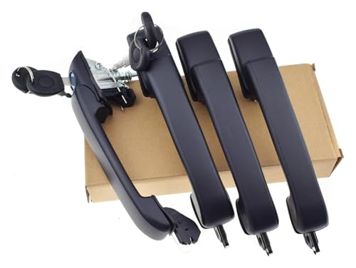 Réparation de porte auto : poignée de porte extérieure noire kit complet avant arrière 4 pièces