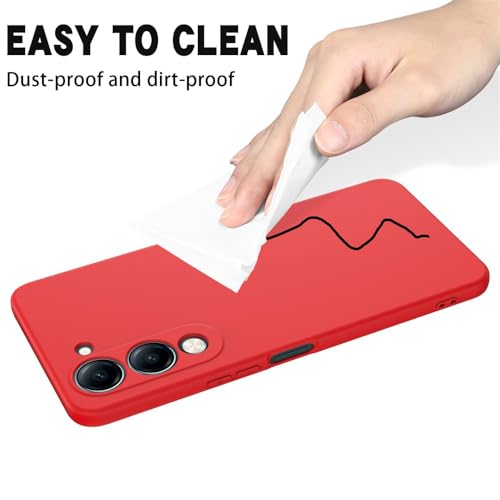 Image of Back Cover for Vivo Y04 4G | Full Camera Protection | Premium Liquid Silicon Case | Flexible Bumper Case for Vivo Y04 4G / Y19e 4G / Y19 5G / Y29s 5G / T4 Lite 5G / iQOO Z10 Lite 5G (Red)