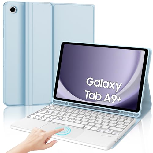 Teclado Samsung Galaxy Tab A9 Plus IVEOPPE funda con trackpad español azul