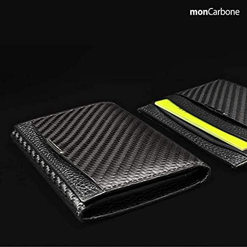 Miniatura 4 de MonCarbone - Tarjetero minimalista de fibra de carbono BlackLabel plegado tarjetero Funda compacta de bolsillo plegada delgada, Negro -, Minimalista