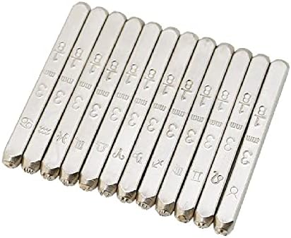 Eidoct 12 Packs (3mm 1/6'') Constellations Theme Design Metal Stamp Punch, Punch Stamping Tool, Metal Stamping Kit Punch for Imprinting On Metal/Jewelry/Wood/Plastic&More, Silver