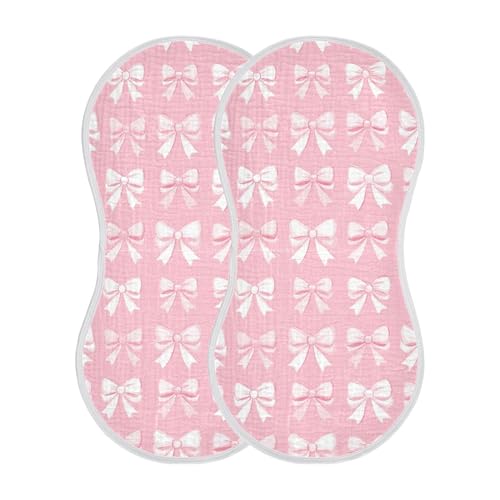 xigua Bow Pattern Baby Burp Cloths for Newborn Boys and Girls 1 Pack, Soft & Absorbent Cotton Baby Burp Cloth, Baby Washcloths, Newborn Towel, Burp Rags2