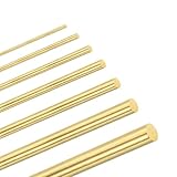 M METERXITY 7er-Pack Messingstange, 2-10mm Durchmesser 3.94 H59 Massivmessing Rundstangen für Messergriffstifte Material Messerherstellung Schaftstifte Handwerk, Drehbank Nieten Dübelrohr