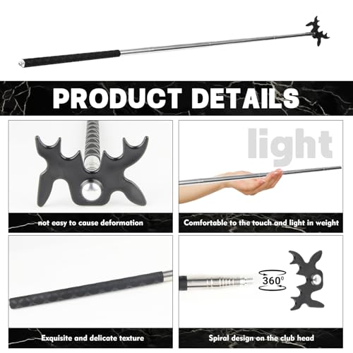 Aphohome Retractable Billiard Cue Bridge Stick with Plastic Head, 7 Shooting Positions Pool Cue Accessory for Snooker, Extends 35cm-150cm (14\"-59\") for Home Party Club Pool Table - Thumbnail 4