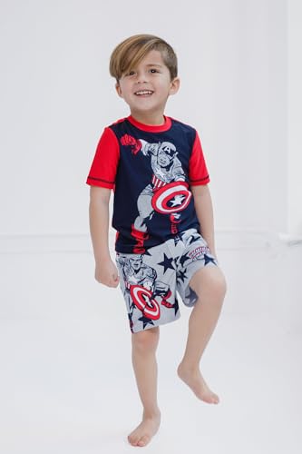 Image of Marvel Boys' Swimwear 2-Piece Rashguard and Swim Trunks Set Toddler to Big Kid