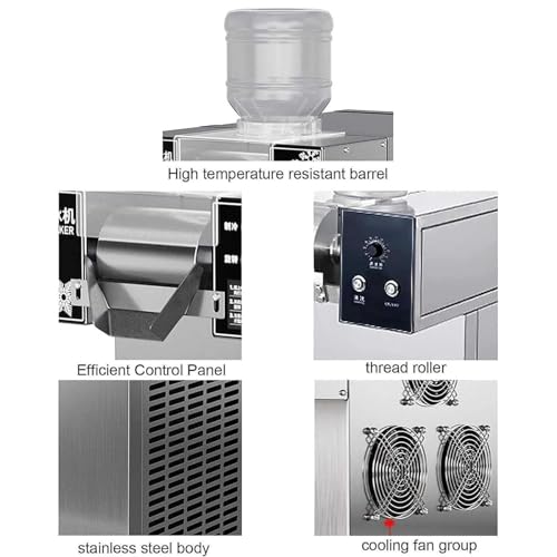 Automatic Snowflake Ice Machine Maker Counter Top, Speed Adjustable Snow Ice Machine, Stainless Steel Shaved Ice Machine