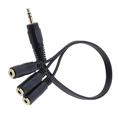 2 cables divisor de audio 3.5 mm 1 macho a 3 hembras miniatura 2