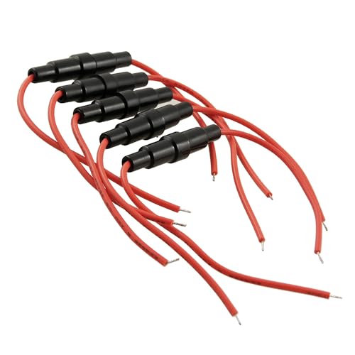 A ABSOPRO Screw Type 22 AWG Wire Inline Fuse Holder 0-250V (Set of 5)