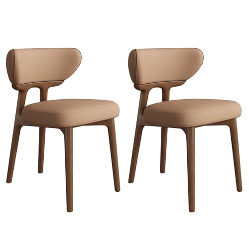 Sillas de Comedor Modernas de 2, sillas de Comedor de Cocina tapizadas con Asiento de cojín de Cuero Falso y Patas de Madera Resistentes