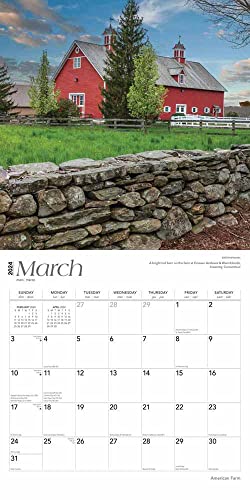 American Farm | 2024 12 X 24 Inch Monthly Square Wall Calendar | Browntrout | Usa United States Scenic Rural #TOP2