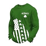 2026 Gestricktes St. Patrick's Day T-Shirt mit Grafikmotiv zum irischen Feiertag (Green, XXL)