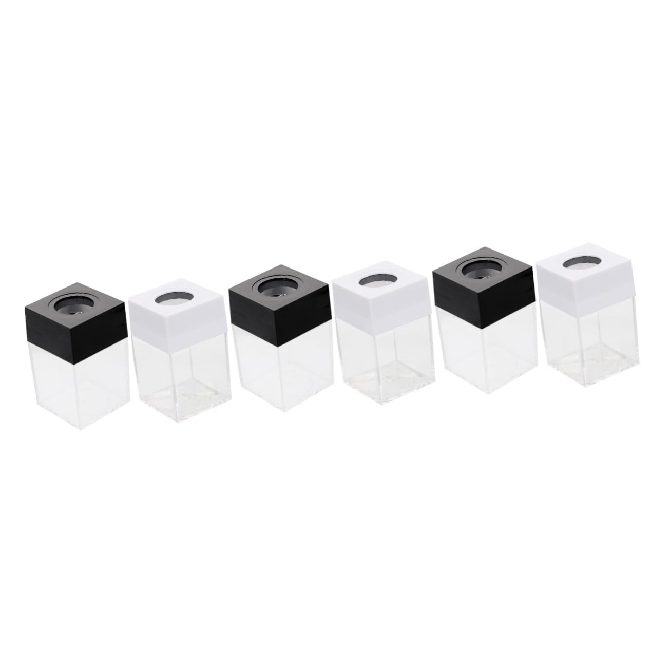 TEHAUX 6piezas Organizador De Clips Magnético Transparente Contenedor Cuadrado Para Oficina y Material Escolar Diseño Moderno y Gran Capacidad Para Almacenar Clips Clavos y Tornillos