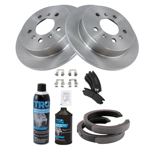 Image of TRQ Rear Brake Pad & Rotor Kit Semi-Metallic Compatible with 2009 Buick LaCrosse 2006-2010 Chevrolet Impala 2006-2007 Monte Carlo