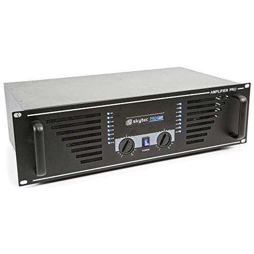 Skytec SKY- 1000B - Amplificateur professionnel, 2 x 1000 W, couleur noire, technologie moderne et fiable, large plage de fréquences, idéal pour soirées et concerts