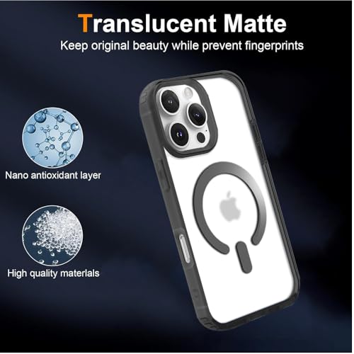 Image of KARWAN️ Hybrid Transparent iPhone 16 Pro max Back Cover Case Compatibe with Mag-Safe | Shockproof Design |Camera Protection Bump | Transparent Back Cover Case for iPhone 16 Pro max (PC, TPU | Blue