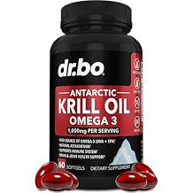 Krill Oil Omega 3 500mg - Antarctic Krill Oil 1000mg Softgels Capsules EPA, DHA, Astaxanthin, Phospholipids - Omega 3 Fatty Acids Supplements, Natural Pure Supplements for Women & Men - 60 Softgels