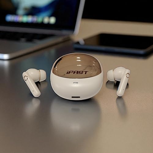 Image of iFAST True Wireless Stereo in Ear ANC Noise Reduction Earbuds | Low Latency Gaming | Type-C Fast Charging | Bluetooth 5.4 Earbuds TWS [ Beige ]