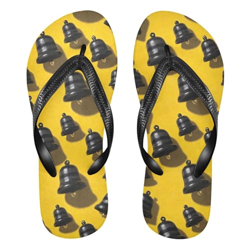 Flip Flop Sandals Pattern Bell Print for Women Men Beach Outdoor XS