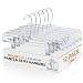 HOUSE DAY 12 Pack 14 inch Clear Plastic Skirt Hangers with Clips, Skirt Hangers, Clip Hangers for Pants,Trouser Bulk Plastic Pants Hangers (12pcs)