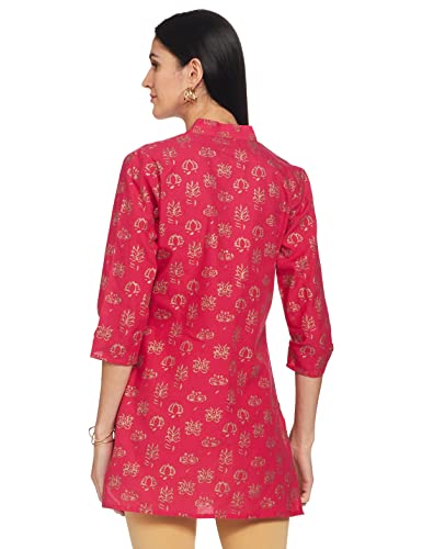 Image of Zemyra Women's Cotton Regular Kurta (AW20TUN1 Fuchsia S Small)