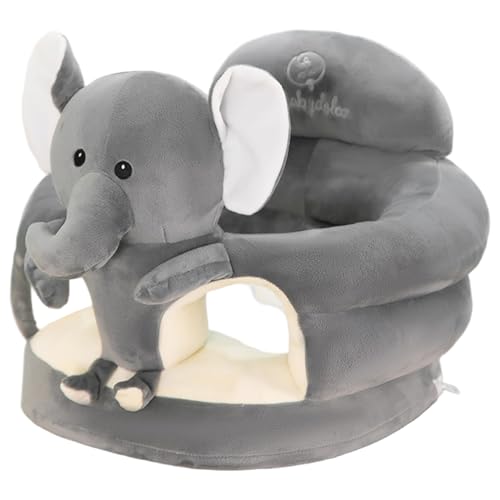 Odoukey Chaise Assise pour bébé, Joli canapé en Peluche, Motif éléphant Gris, Dessin animé, pour Chambre à Coucher, Salon, pépinière, Appartement