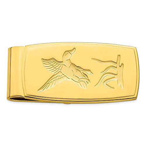 Diamond2Deal Gold-Plated Kelly Waters Flying Duck Hinged Money Clip (Length: 23 mm|Width: 47mm)4