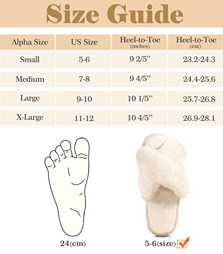 Ankis Women White Fuzzy Fluffy Slippers Soft Cozy Plush Fuzzy Slippers Memory Foam Slipper Open Toe Fuzzy Slippers Bedroom Comfy Cross Band Slippers For Womens #TOP5