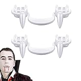 Design unique : design unique de crocs rétractables de zombie de vampire, il vous emmènera immédiatement dans le monde de l'horreur et du vrai vampire. Les dents de vampire à gâchette de langue sont petites et faciles à transporter, et elles sont plus pratiques et faciles à porter et à utiliser en une seule pièce