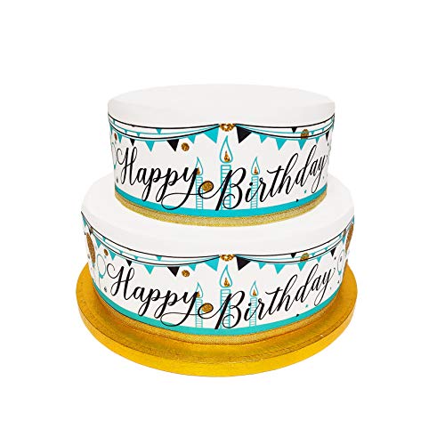 Edible Decor Sheet Happy Birthday Border Ribbon - Perfect for Decorating Larger Cakes- Easy to Use