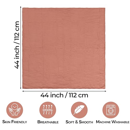 Image of Dreamology Muslin Swaddle Blankets,Receiving Blankets for Baby Girl,Boy,2 Pack,100% Cotton Blanket,Soft & Breathable Muslin Blanket,Muslin Baby Blanket for Newborn,44 x 44 Swaddle Blanket | Rose,Pink