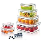 Yabano Frischhaltedosen mit Deckel Vorratsdosen Set, 7-teiliges Frischhaltedosen-Set – Auslaufsichere BPA-freie Meal-Prep Aufbewahrungsboxen für Küche, Mikrowelle & Spülmaschine geeignet
