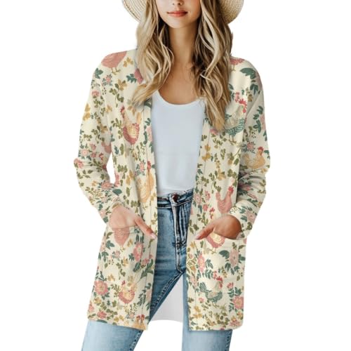 Image of Cardigan Sweaters for Women Long Sleeve Cardigan Soft Drape Open Front Fall Dusters V-Neck Jackets Dressy Loose Coat