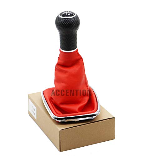 kangbeier 5 Speed Gear Shift Knob Lever Shifter Gaitor Boot PU Leather 23mm for Volkswagen VW 2003-2008 Golf 4 IV MK4 GTI R R32 Jetta
