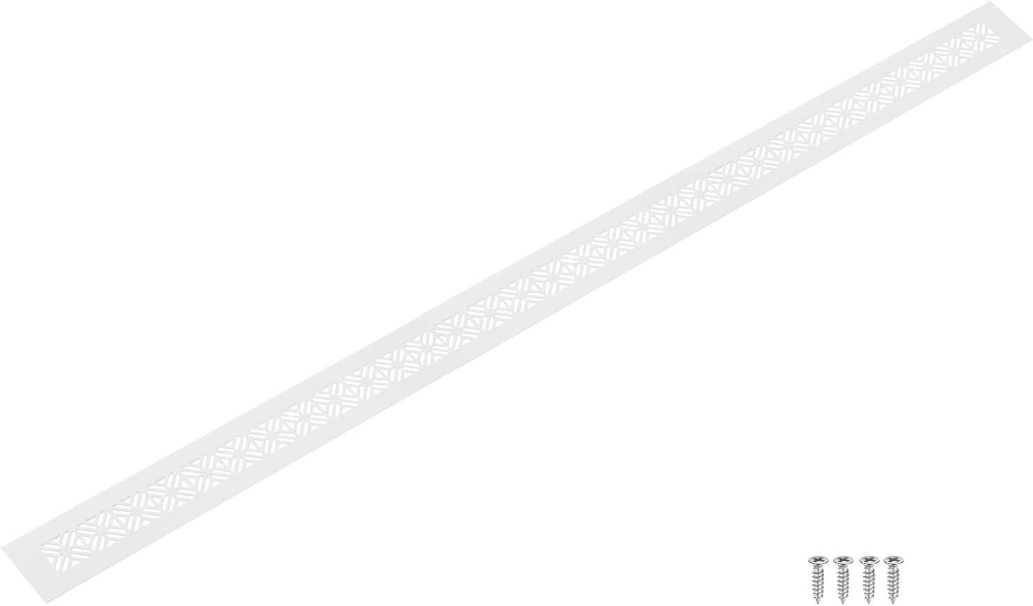 uxcell Aluminum Alloy Air Vents, 800 x 50mm / 31.5 x 2" Rectangle Louvered Ventilation Grille Cover with Mounting Screws for Door Cabinet Wardrobe, White 800 x 50mm / 31.5 x 2" White