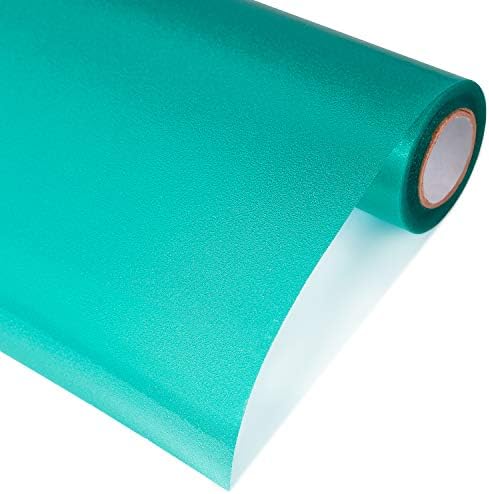 KESPEN Frosted Window Privacy Film Heat Control UV Sun Blocking Glass Stickers Static Cling Non Adhesive Door Coverings Decals for Bathroom Home Office, Green, 17.5 Inch X 6.5 Feet