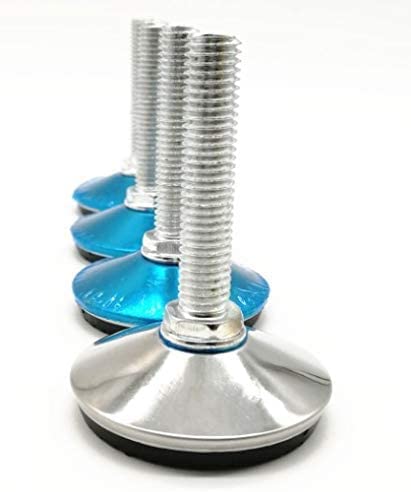 Drenky Stellfüße Höhenverstellbar, M10 x 50mm Möbelfüße Verstellbar 4 Stück Schraubfüße mit Einschlagmuttern und Geräuscharme rutschfeste Kunststoffbasis