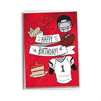 Sole Inspired Football Birthday Card – Red Happy Birthday Card for Football Athletes and Fans