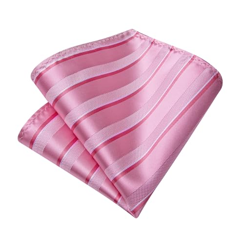 Image of DiBanGu Mens Tie Silk Plaid Striped Necktie and Pocket Square Cufflinks Tie Clip Set with Gift Box Formal Wedding Party